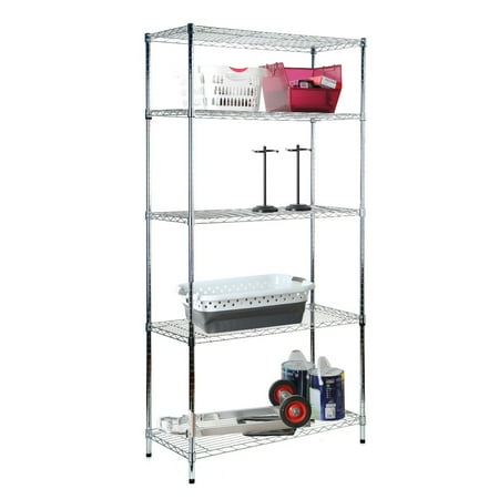 Tidy Living 5 Tier Wire Shelf Chrome Shelving Heavy Duty Storage Tidy Living 5 Tier Wire Shelf Chrome Shelving Heavy Duty Storage Organization Rack