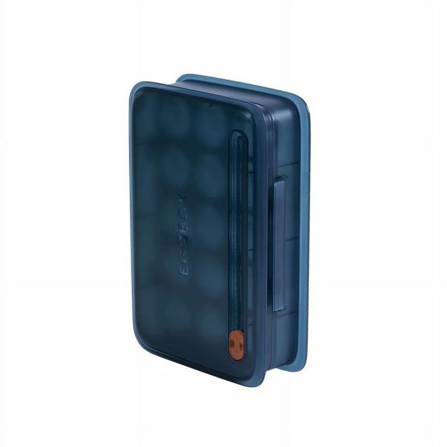 Caja de almacenamiento para huevos, compartimento de cocina con tapa, caja para huevos, rejilla para huevos, nevera, caja de almacenamiento para huevos (azul oscuro) Sailing Electrónica