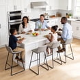 thumbnail image 4 of FIRAVOE Counter Height Bar Stools Set of 4 (Low Back) (26 Inch) Leather Modern Barstools Counter Stools Bar Chairs Gray Bar Stools for Kitchen Island, 4 of 12