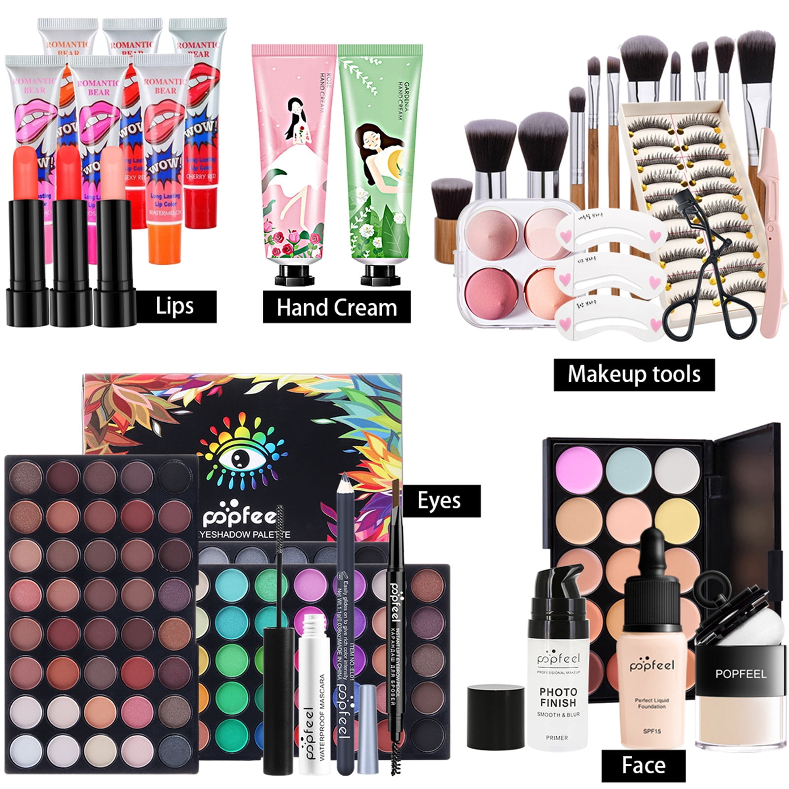 FantasyDay All-in-one Makeup Set Holiday Gift Surprise | Full Makeup Kit for Women Essential Starter Bundle Include Eyeshadow Palette Lipstick Blush Concealer Face Powder Eyeliner Mascara Soft Brush