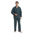 thumbnail image 4 of GLOBAL Men 100% Cotton Pajama Set For Men Lightweight Soft Nightwear Long Sleeves PJS With Pockets, 4 of 5