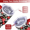 thumbnail image 5 of 40oz Cute Red Strawberry Stainless Steel Flip Straw Tumbler Spill Proof Travel Cup Double Wall Vacuum Insulated Coffee Mug with Top Handle, 5 of 6