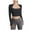 Black, variant on Womens T Shirts Women's Sportswear Seamless Yoga T-Shirt Long Sleeve Workout Top with Built-in Pads for Comfort and Support