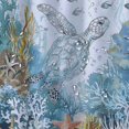 thumbnail image 5 of Orinice  Nautical Coastal Turtle Shower Curtain, Coral Starfish Seashell Ocean Themed Bathroom Curtain, Underwater Seahorse Bathroom Decor Blue  69x72, 5 of 7