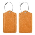 thumbnail image 3 of Fuzoiu Orange Glitter2 Print Premium Leather Luggage Tag,Travel Accessory,Luggage Tag for Suitcase Baggage Handbag Travel Bag,Name Card & Privacy Cover-1, 3 of 5