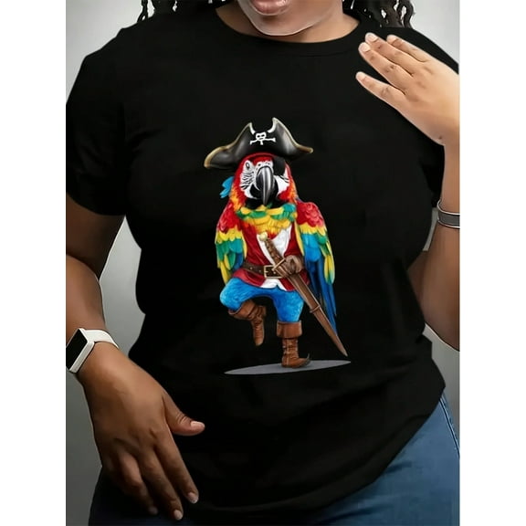 Pirate Parrot Colorful Costume Women's Short-Sleeved Clothing