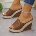thumbnail image 5 of Sandals Women Wedge Open Toe Thick Soled Slip-on Spring Summer Fashionable Casual Versatile Solid Color Beach Shoes, 5 of 10