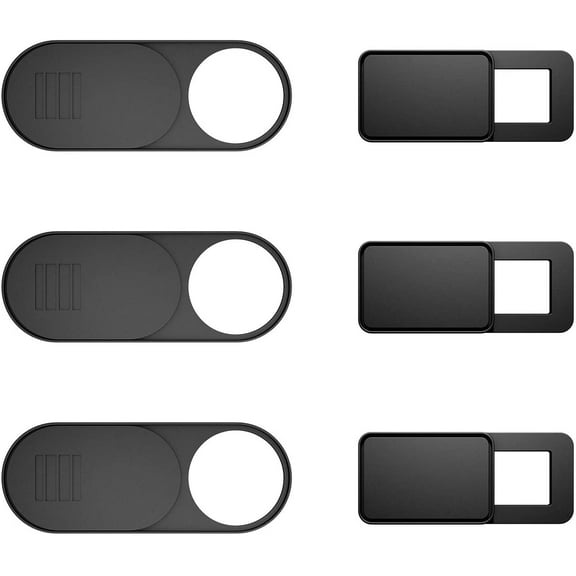 Webcam Cover 6-Pack, Web Camera Cover Slide Ultra-Thin for Laptop, iMac, MacBook Pro, Mac, Computer, Smart Phone, Tablets Slider Camera Blocker Protect Your Privacy & Security (Black)