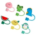 thumbnail image 3 of 6 Pcs Embouts de Pailles Réutilisables en Silicone Embouts de Paille Couvre-Embouts de Paille pour Enfants, 3 of 7