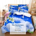 thumbnail image 4 of Sky Blue Bed Double Single Linens Pillowcase Sets Bedding 3D Full Covers Quilt Size King Set Cover Duvet, 4 of 7