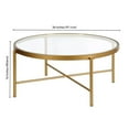 thumbnail image 4 of Evelyn&Zoe Metal 36" Round Glass Top Coffee Table in Brass, 4 of 6