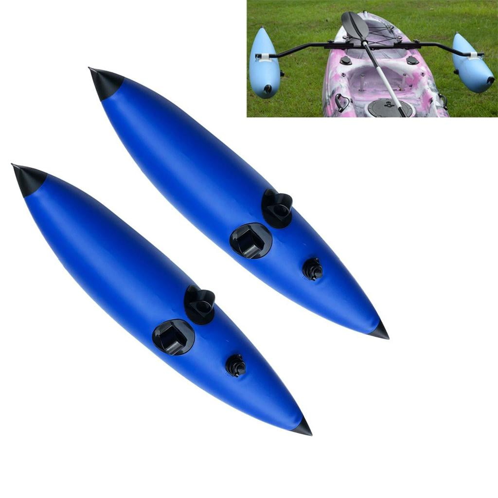 2x Blue PVC Outrigger Stabilizer & 4x Scupper Plugs Bungs for Kayak Fishing 