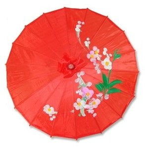 Red Transparent Chinese Parasol 22in 160-4 S-2181 