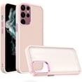 thumbnail image 2 of For Samsung S23 Ultra Polished Oil Thick Acrylic Metal Button Hybrid Case Cover - Light Pink, 2 of 3