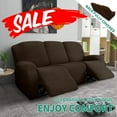 thumbnail image 2 of Housse Extensible pour Fauteuil Inclinable, Housse de Fauteuil Inclinable en Jacquard avec Poches Latérales, Ajustement Antidérapant (Fauteuil Inclinable, Brun Foncé), 2 of 7