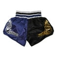 thumbnail image 5 of Anotherboxer Unisex Muay Thai Boxing Shorts mma Kickboxing Fighting Breathable Black+Blue, 5 of 8