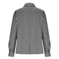 thumbnail image 6 of Lenpel Button down Shirts for Women Long Sleeve Collared Striped Business Casual Tops Trendy Work Blouses Loose Dress Shirts(Gray,Large), 6 of 7