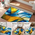 thumbnail image 6 of 2x3 Washable Entryway Rug, Abstract Art Non-Slip Area Rug for Front Door Kitchen Bathroom, Blue Yellow Gradient Wavy Lines Geometric Modern Indoor Floor Mat for Home Decor, 6 of 9