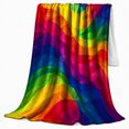 thumbnail image 2 of Abstract Rainbow Wave Spectrum Art, Dramatic Coastal Landscape Scene, Warm Flannel Blanket for Beach House and Living Room, Beach Lovers Housewarming Gift, Coastal Home Decor, 2 of 9