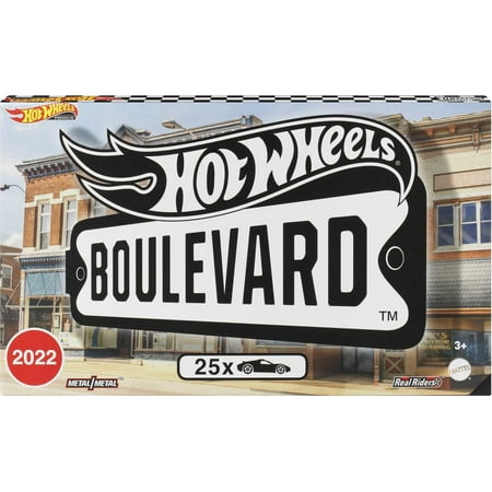 Hot Wheels Boulevard 25-Car Factory Set, 25 Premium 1:64 Scale Sports Cars Play Vehicles (Walmart Exclusive)