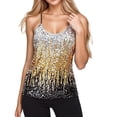 thumbnail image 2 of Laqbezok Women's Ombre Sequin Tank Top, Sparkly Gradient Spaghetti Strap Camisole, Sexy Racerback Party Outfit, 2 of 4