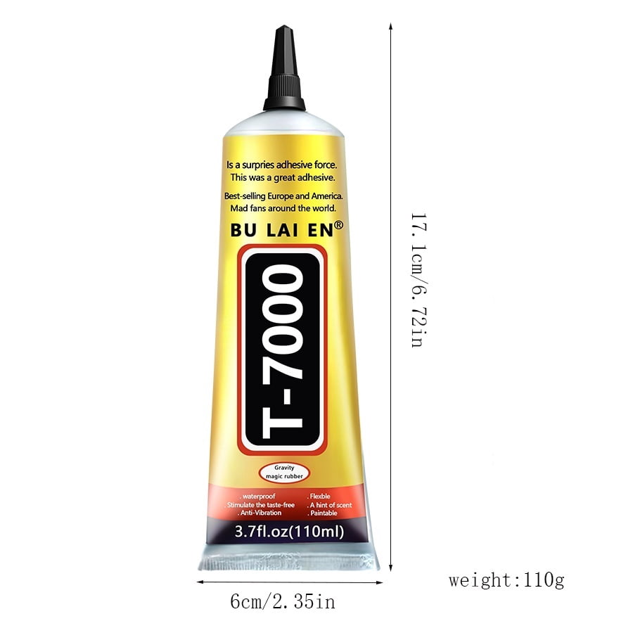 4 Count 110ml T-7000 Black Waterproof Industrial Adhesive, Precision Craft Glue for Cell Phone Screen, Glass, Wood, Metal, Jewelry and DIY Handmade Projects