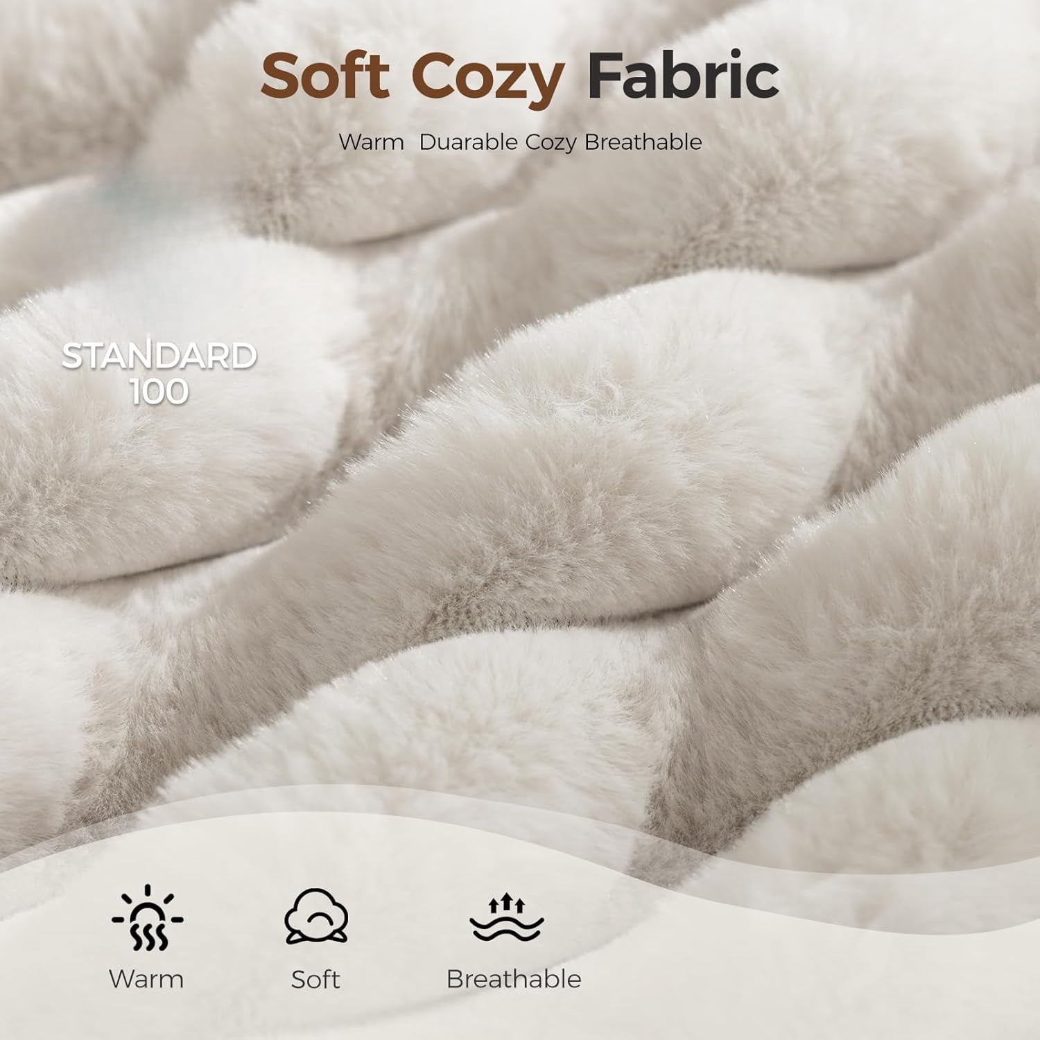 Dog, Waterproof Pet Bed,Non-Slip Bottom and Egg-Crate Foam with Removable Washable Cover Crate Bed,Cream,47"x29"x4"