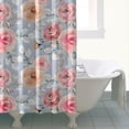 thumbnail image 4 of Pioneer Flower Floral Print Pattern Shower Curtain 84"x72" ,Bathroom Decorative Shower Curtains Set with 12 Hooks,Modern Waterproof Washable Shower Curtain, 4 of 6