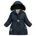 thumbnail image 2 of SGFCWSX Padded Jacket Toddler Girls Hooded Puffer Coat with Pockets Casual Jackets Navy Size 3-4T, 2 of 3