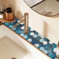 thumbnail image 2 of Yayeee Faucet Mat for Kitchen Sink 14.7" Diatomite Long Splash Guard Pad, Dark Blue Hexagon Patterns, 2 Pack, 2 of 7