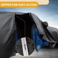 thumbnail image 4 of Funda para automóvil impermeable Unique Bargains para protección contra todo tipo de clima, sol y lluvia, cubierta exterior completa para Ford Puma 2019-2023 210D-PU negra con franjas reflectantes, 4 of 5