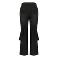 thumbnail image 6 of YanHoo Barrel Jeans for Women Wide Leg Mid Waist Denim Pants Teens Y2k Baggy Streetwear Loose Stretchy Boyfriend Jeans with Pockets Black,L, 6 of 7