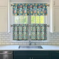 thumbnail image 3 of Kitchen Curtains 24 Inch Short - 3 Panel Set, Nautical Starfish Beach Seashell Mermaid Theme, Rod Pocket Window Curtain for Tropical Farmhouse, Easy Wash, 3 of 6
