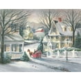 thumbnail image 2 of Bjorkland, George 32x26 Gold Ornate Wood Framed with Double Matting Museum Art Print Titled - Village Sleigh, 2 of 4
