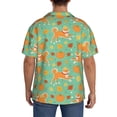 thumbnail image 3 of Kdxio Men's Hawaiian Shirt for Men Short Sleeve Shirt Cute Shiba And Pumpkins Summer Casual Holiday Beach Button Down T-Shirts, 3 of 5