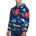 thumbnail image 2 of Bingfone Colorful Excavator Men'S Drawstring Hoodie Long Sleeve Pocket Sweatshirts-Small, 2 of 9