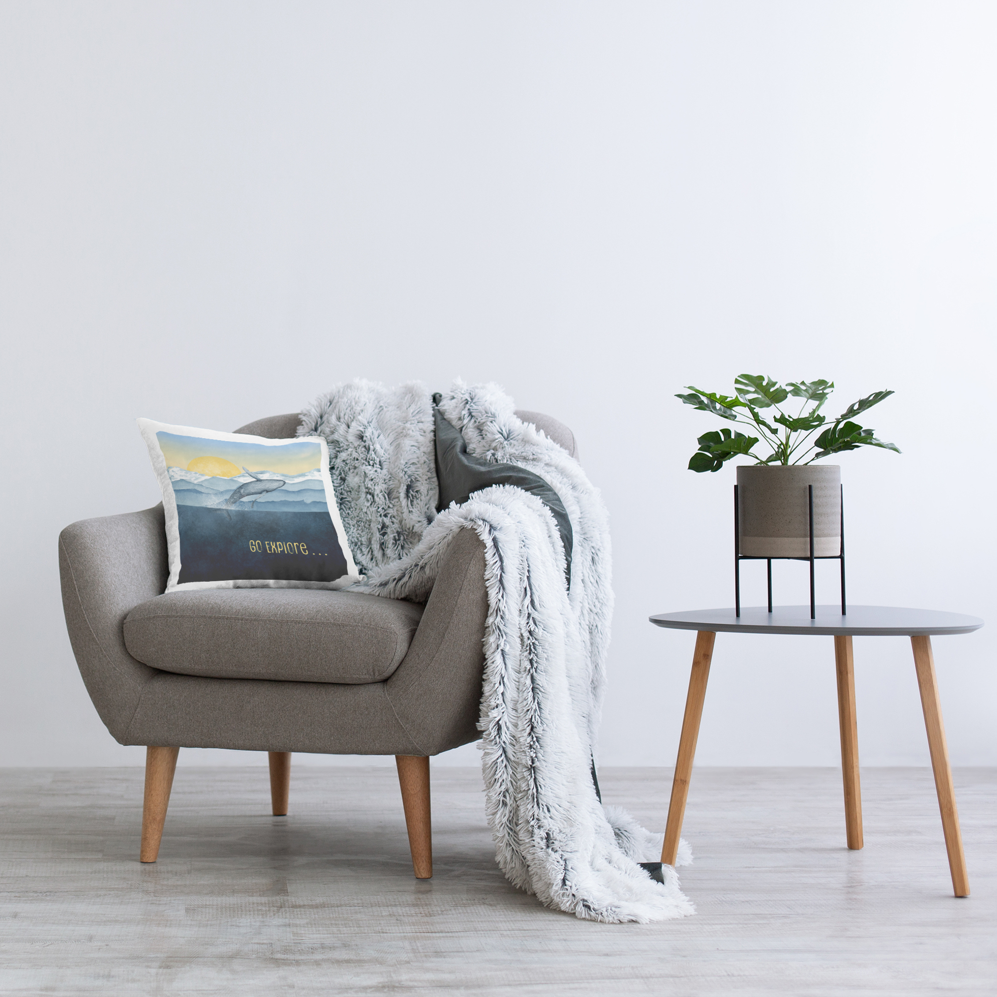Stupell Industries Go Explore Whale Breach Decorative Printed Throw Pillow, design by Brett Blumenthal
