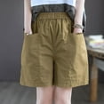 thumbnail image 5 of asjyhkr Plus Size Cargo Shorts Women with Pockets Elastic Waist Breathable Hiking Work Shorts,M-4XL, 5 of 6