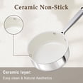 thumbnail image 2 of Carote 2QT Tri-Ply Stainless Steel Ceramic Nonstick Saucepan, Induction Ready, 2 of 6