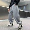 thumbnail image 5 of Atogsazn Kids Boys Wide Leg Pant Children Sherpa Lined Baggy Loose Fits Sweatpant Fleece Jogger Trouser with Pocket 04-Gray 7-8 Years Fashion, 5 of 9