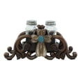 thumbnail image 4 of Turquoise Stone Holy Cross with Faux Wood Scroll Vines Salt Pepper Shakers Set, 4 of 8