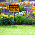 thumbnail image 5 of Eveokoki 12 x 8 inch “Warning Keep Out - Honey Bees” Lawn Yard Sign with 12.8 inch Stake, 2 mil Laminated Rustproof Aluminum Outdoor Decor, 5 of 6