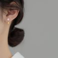 thumbnail image 3 of Sterling Silver CZ Half Hoop Earrings for Women Teens CZ Open Hoop Earrings Huggie Cartilage Helix Piercing Ball Screw Backs, 3 of 10