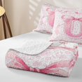 thumbnail image 4 of Catabedysis Fashion Bow Tie Twin Quilt Set,2D Pink Initial U Pattern Twin Coverlet Set For Girls,2Pcs, 4 of 7