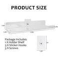 thumbnail image 4 of Deago 2 Pack 12" Acrylic Floating Shelf Wall Mounted Invisible Clear Shelves for Living Room Office Bedroom Bathroom Kitchen, 4 of 7