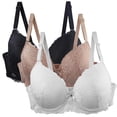 thumbnail image 3 of Sakmal Lace Bras Women Bralette Seamless No Underwire Comfortable 3-Pack Bras for Ladies 3X, 3 of 4