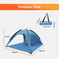 thumbnail image 2 of Beach Tent 3-4 Person UPF 50+ Anti-UV Protection, Lightweight Quick Setup Beach Canopy, Portable Cabana with Ground Pegs, 2 of 8