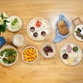thumbnail image 5 of LEXA 15.7" Bamboo Round Serving Tray with Handles – Large Handcrafted Wooden Tray for Food, Ottoman, Coffee Table, Kitchen, or Charcuterie, Natural, 5 of 11