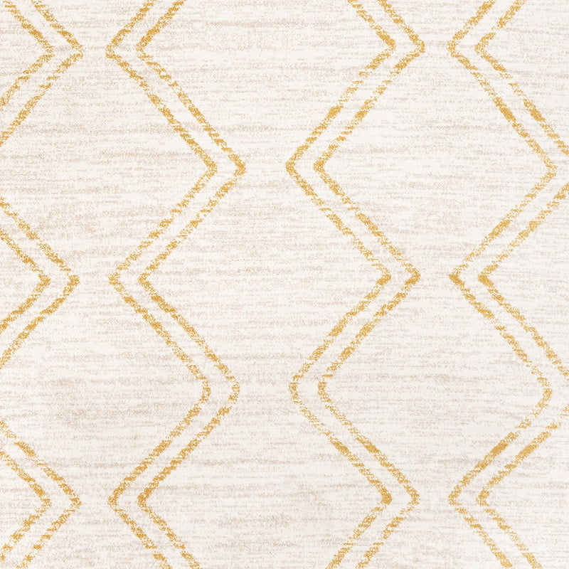 Well Woven Kennedy Chevron Area Rug, 4' x 4', Cotton Fringe For Authentic Look, Super Soft Pile, Durable, Easy To Clean