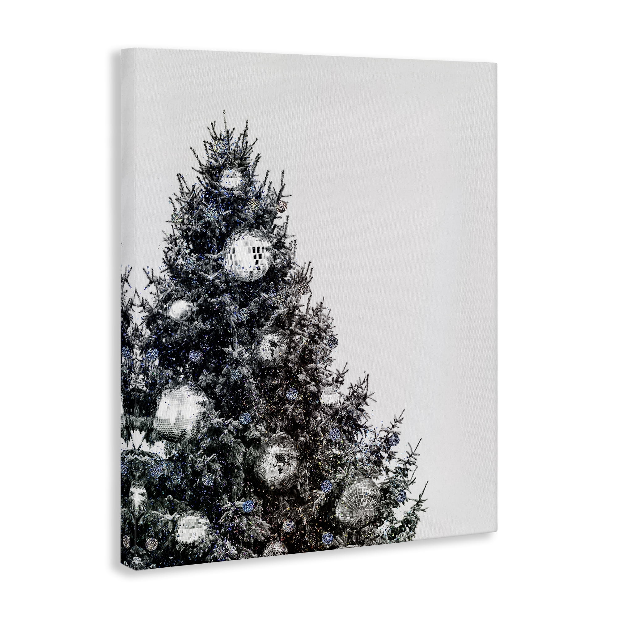 Stupell Industries Disco Ornaments on Tree Holiday Painting Gallery Wrapped Canvas Art Print Wall Art, 36 x 48